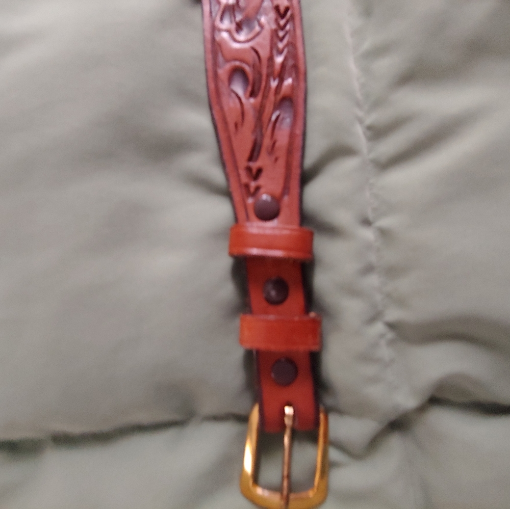 Nice. Ladies tooled leather belt